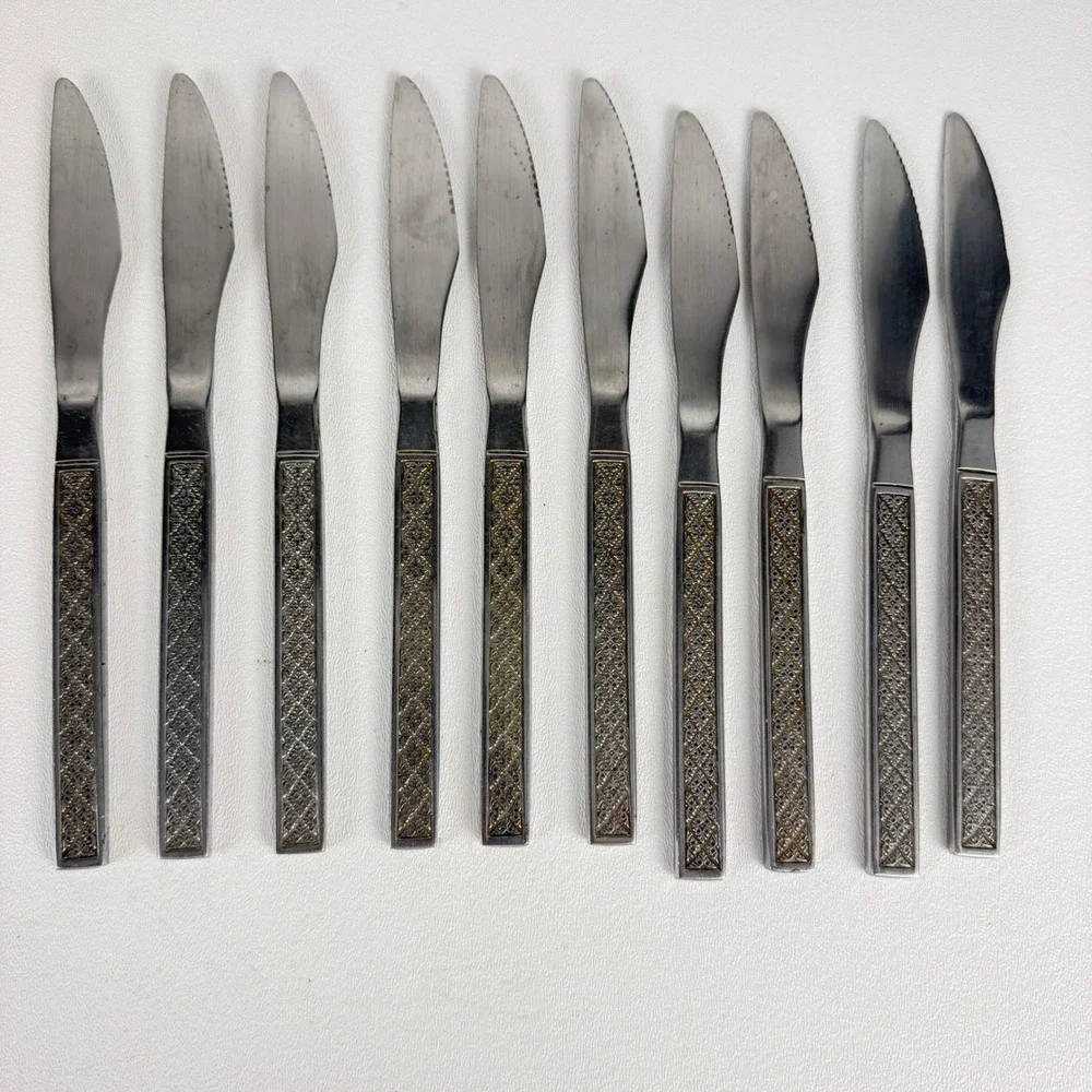 Rogers International Knives Vogue Pattern Set of 10 Mid Century Modern MCM